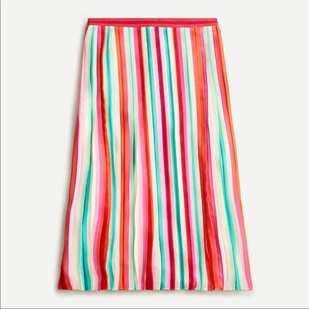 J. Crew Multicolor Striped Midi Skirt